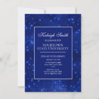 College Trunk Party Elegant Sparkle Navy Blue Inv