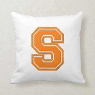 Collegiate Letter Throw Pillow, Orange & White S Pillow
