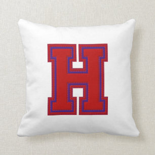 Collegiate Letter Throw Pillow, Red-Blue H Throw Pillow
