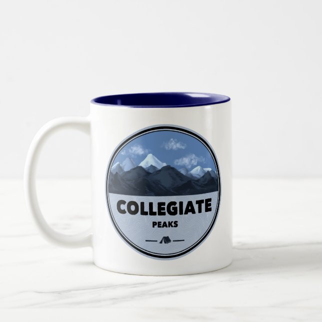 Collegiate Peaks Colorado Camping Two-Tone Coffee Mug (Left)