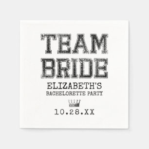 Collegiate Team Bride Bachelorette Party Napkin