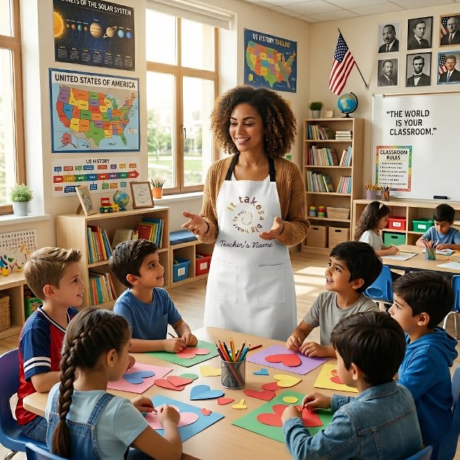 Collerful Spiral Quote Teacher Apron-Personalized  Apron (Creator Uploaded)