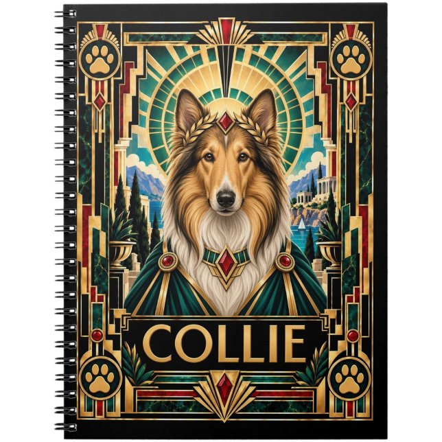 Collie, Art Deco Dog Notebook (Creator Uploaded)