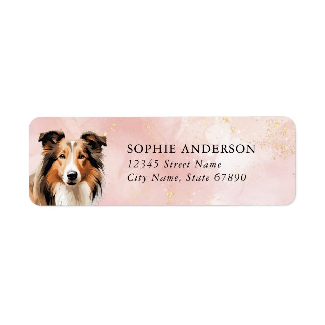 Collie Chien Retourner l'adresse Étiquettes (Devant)