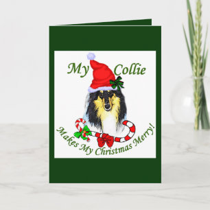 Collie Christmas Gifts Holiday Card