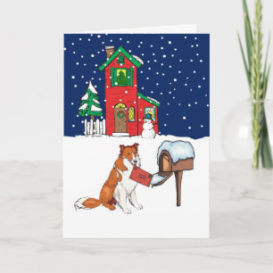 Collie Christmas Mail Holiday Card