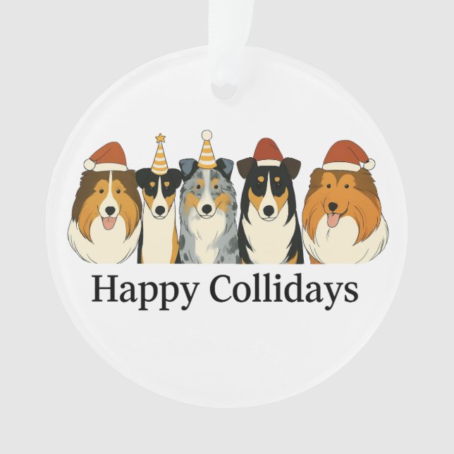 Collie Christmas Ornament  (Front)