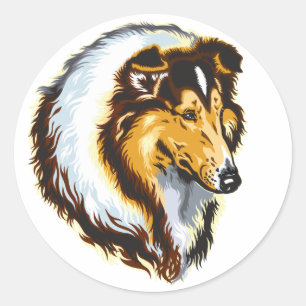 collie classic round sticker