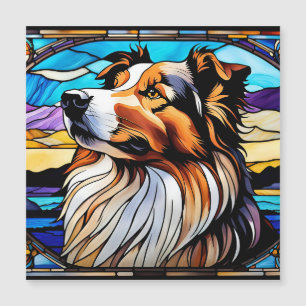 Collie Couleur Verre look Carte magnétique