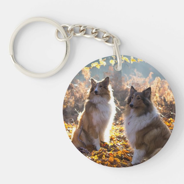 Collie Couple Keychain (Front)