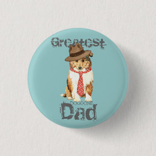 Collie Dad 1 Inch Round Button