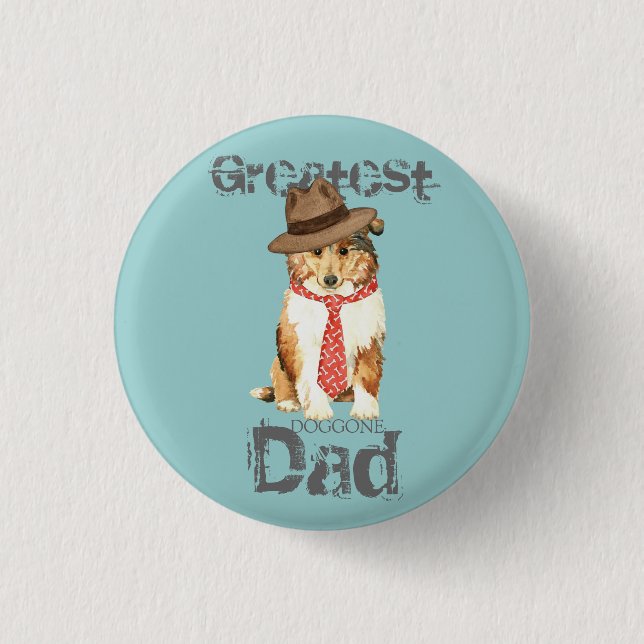 Collie Dad 1 Inch Round Button (Front)
