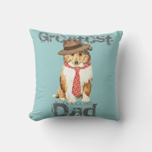 Collie Dad Throw Pillow