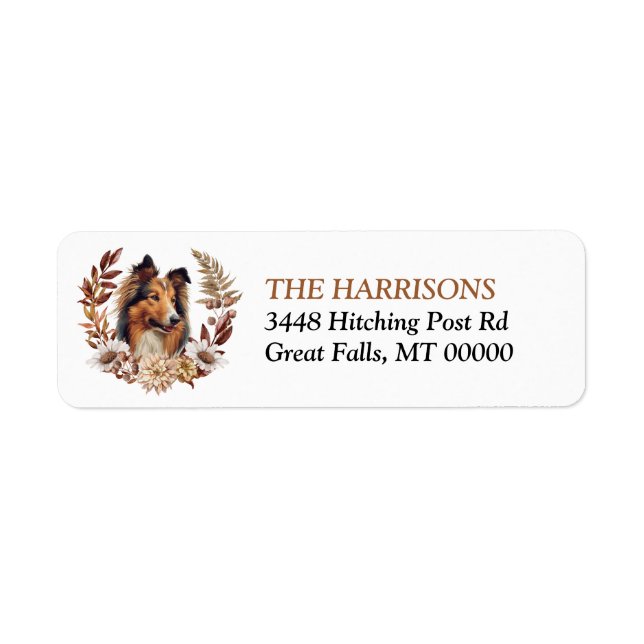 Collie Dog Autumn Wreath (Front)