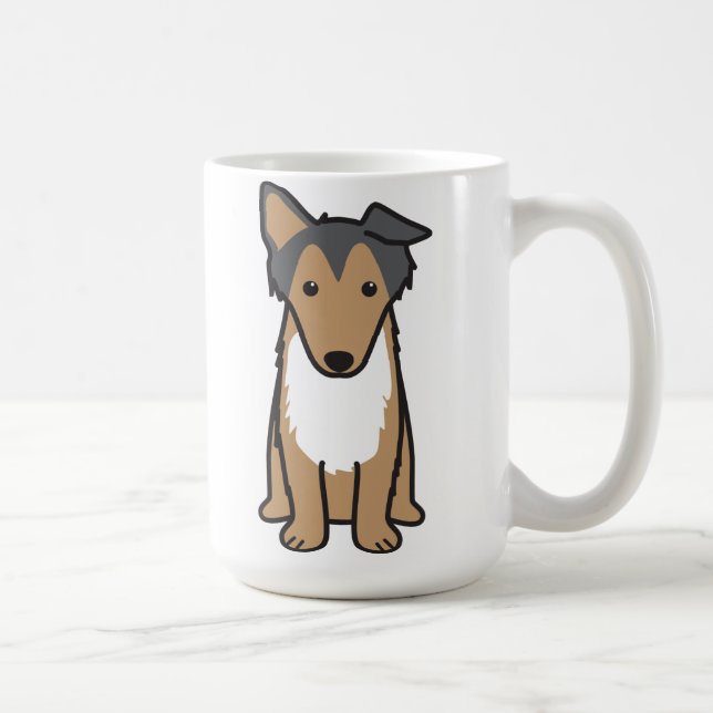 Collie Dog Cartoon Coffee Mug (Right)
