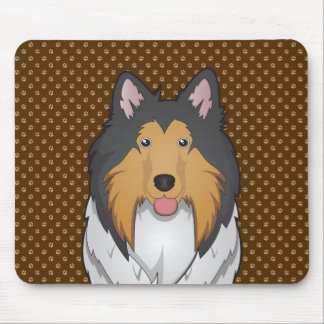 Collie Dog Cartoon Paws Mouse Pad