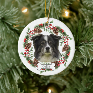 collie dog ceramic ornament