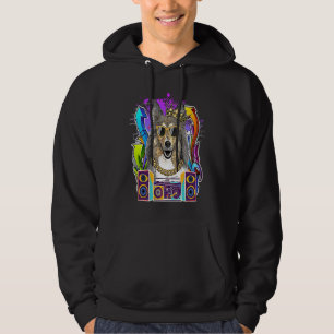 Collie Dog Hip Hop 90s Rap Music Hoodie
