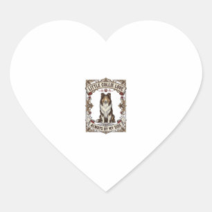 Collie Dog Lover Shirt with Vintage Engraving Quot Heart Sticker