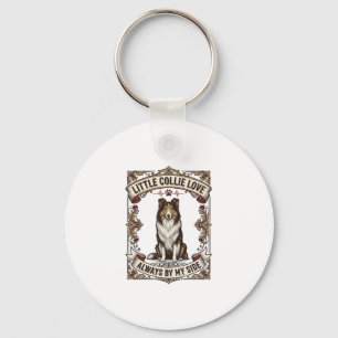 Collie Dog Lover Shirt with Vintage Engraving Quot Keychain