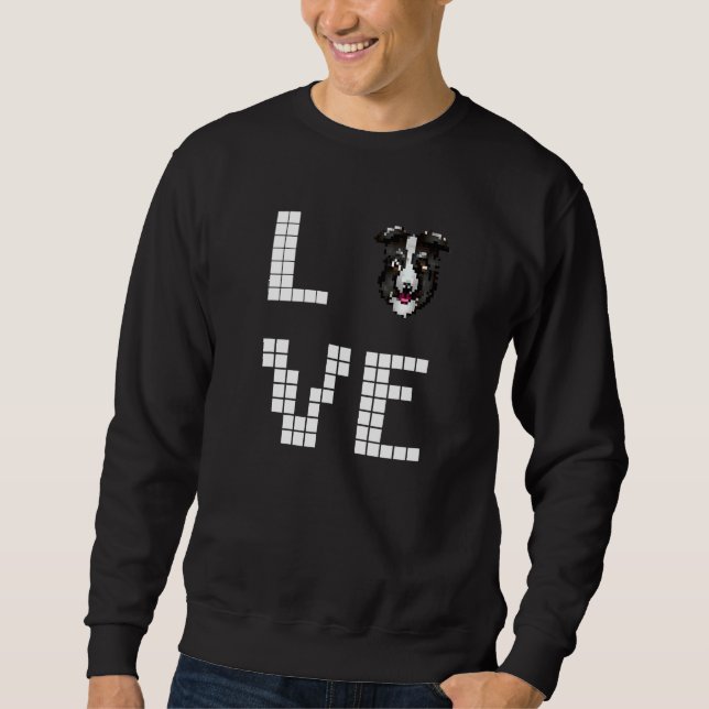 Collie  Dog  Pixel Art Sweatshirt (Front)