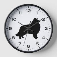 Collie Dog Silhouette with Numbers and Minutes