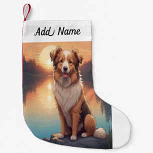 Collie Dog Small Christmas Stocking