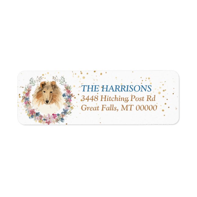 Collie Dog Spring Flowers Wreath (Front)