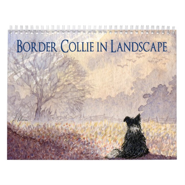 Collie frontière dans le calendrier paysage (Protection)
