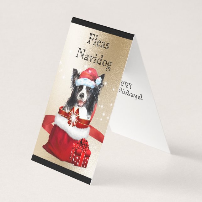 Collie frontière Noël chapeau Noël Noël cadeaux do (Front)