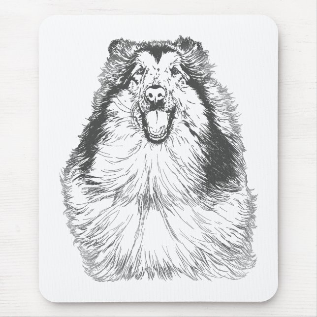 Collie Head Study Art Mouse Pad (Front)