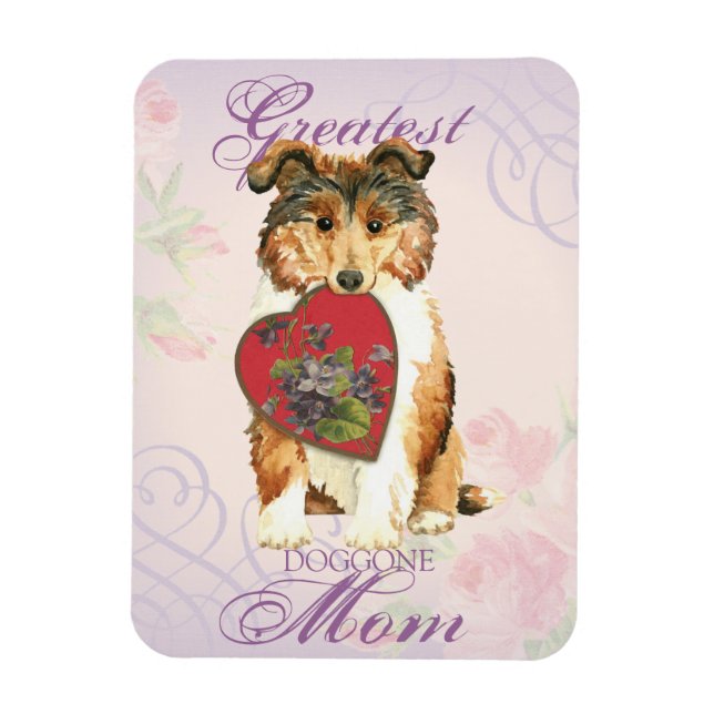 Collie Heart Mom Magnet (Vertical)