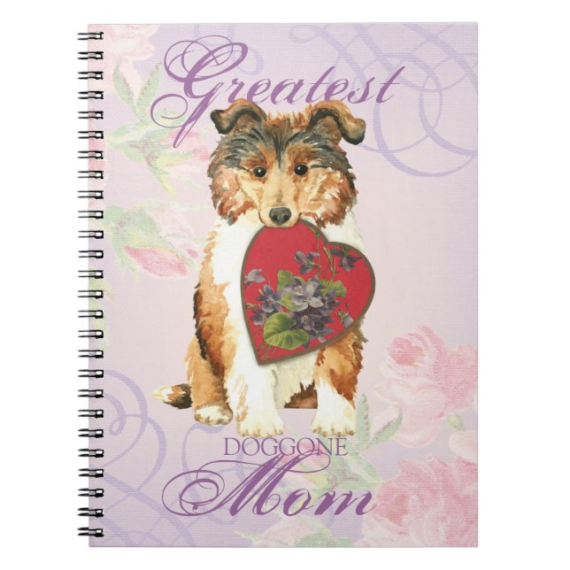 Collie Heart Mom Notebook (Front)
