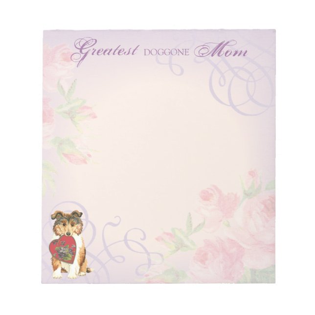 Collie Heart Mom Notepad (Front)