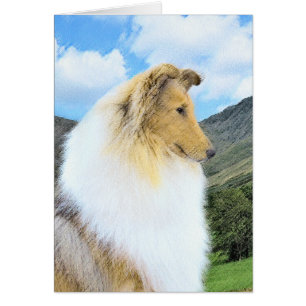 Collie in Mountains (Rough) Painting - Dog Art