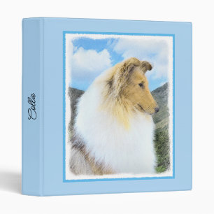 Collie in Mountains (Rough) Painting - Dog Art Binder