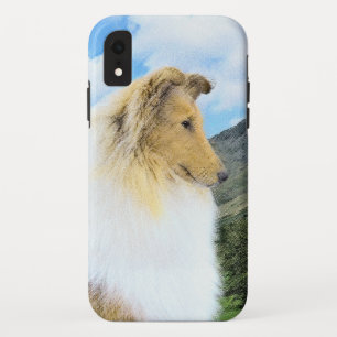 Collie in Mountains (Rough) Painting - Dog Art iPhone XR Case