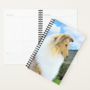 Collie in Mountains (Rough) Painting - Dog Art Planner