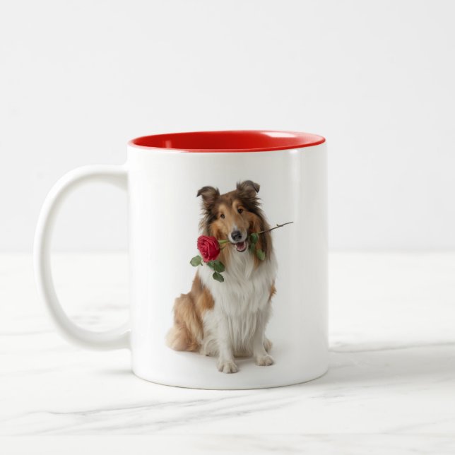 Collie Love Two-Tone Coffee Mug (Left)