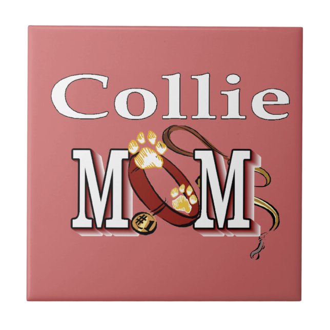 Collie Mom Gifts Tile (Front)