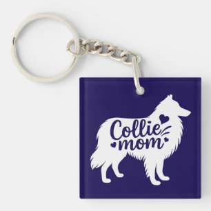 Collie Mom Key Chain