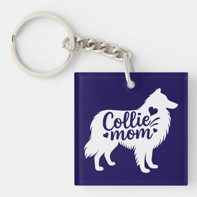 Collie Mom Key Chain (Front)