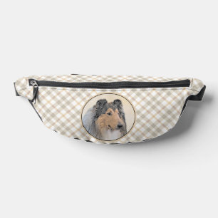 Collie Painting Rough Tricolor Original Dog Art Fanny Pack