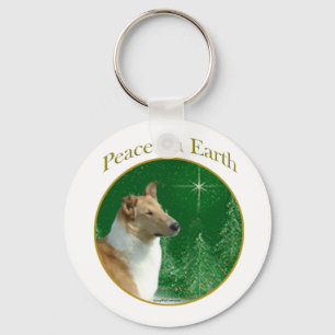 Collie Peace Keychain
