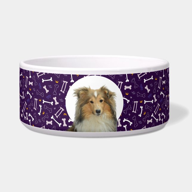 Collie Personalized Photo & Name Dog Bowl (Front)