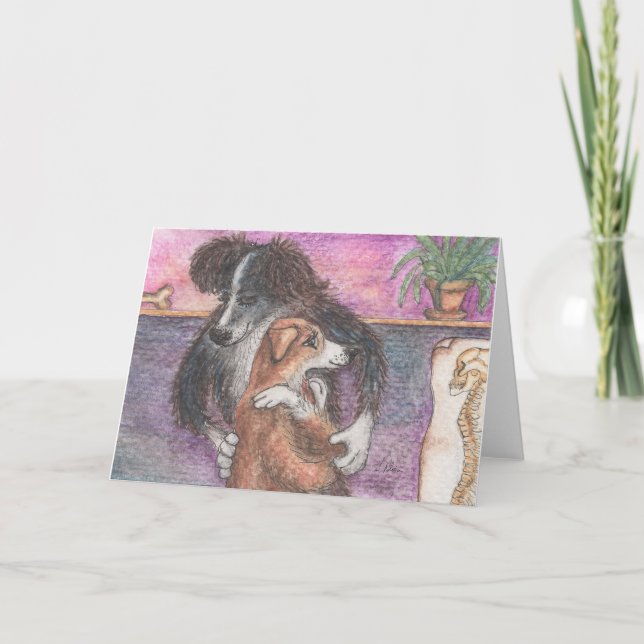 Collie-practor, Border Collie Chiropractor Blank Card (Front)