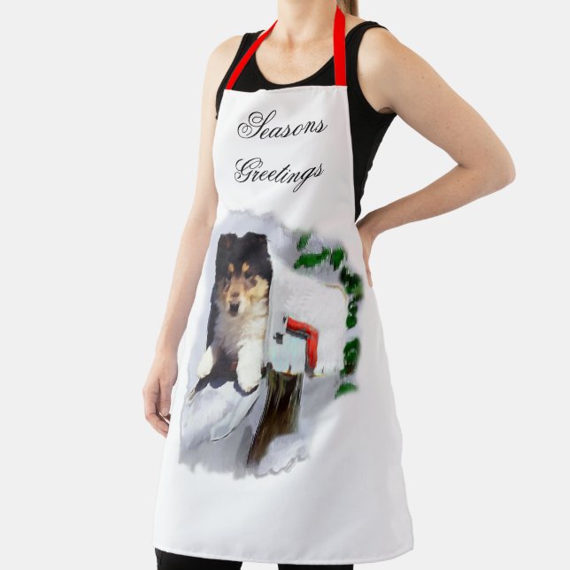 Collie Puppy Christmas Apron (Insitu)