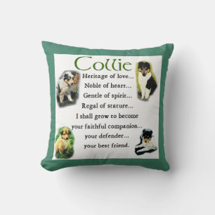 Collie Puppy Heritage of Love Throw Pillow