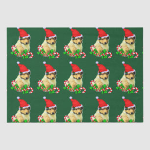 Collie Puppy Santa Hat Christmas Tissue Paper