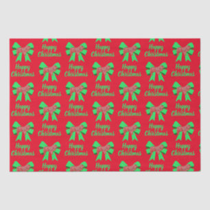 Collie Rough Christmas Dog & Green Bow Tissue Paper